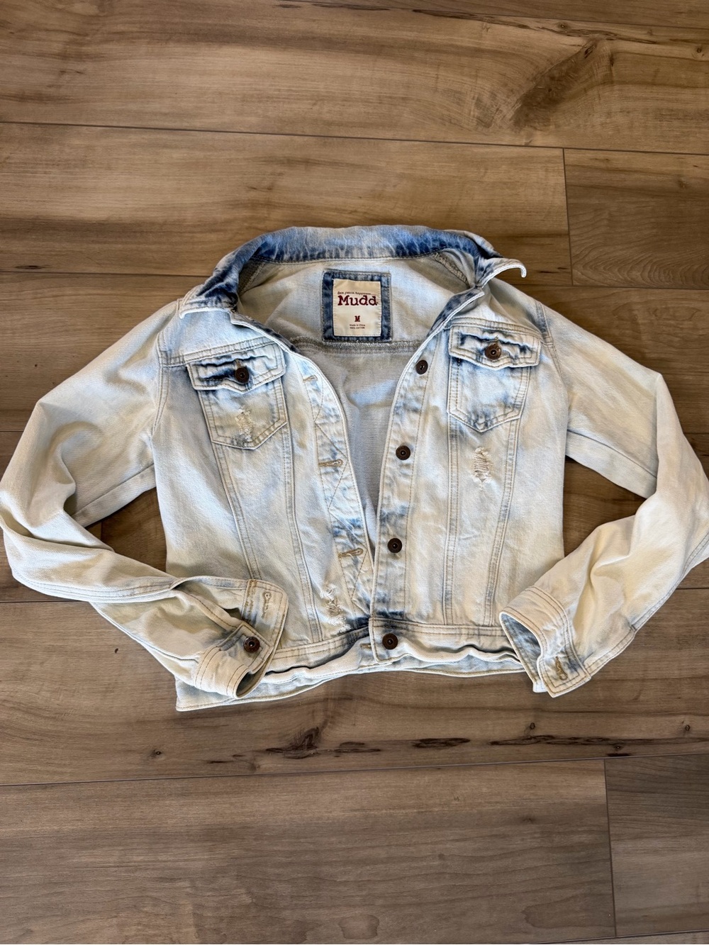 Mudd Denim Jacket Juniors Medium White